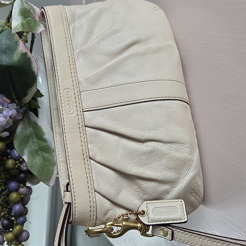 COACH Bone Tattersall Pleated Wristlet - Picture 5 of 12